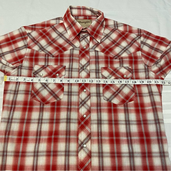 Wrangler Mens Western Pearl Snap Shirt - Red Plaid - No size see measurements - Picture 7 of 9